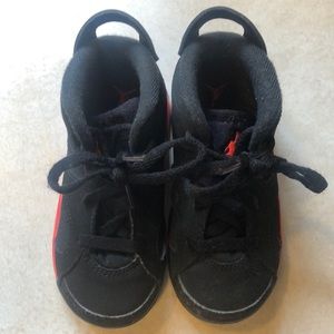 Black air jordan high tops toddler boy size 8